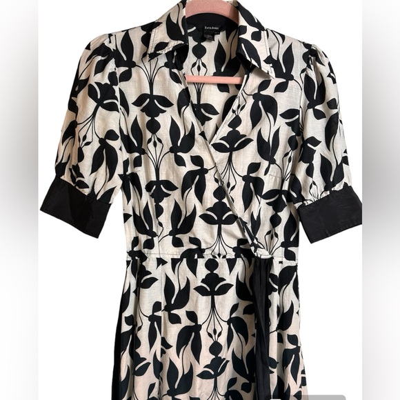 Zara silk cotton floral maxi dress, Large, with wrap around belt. Feminine Chic - Picture 5 of 14